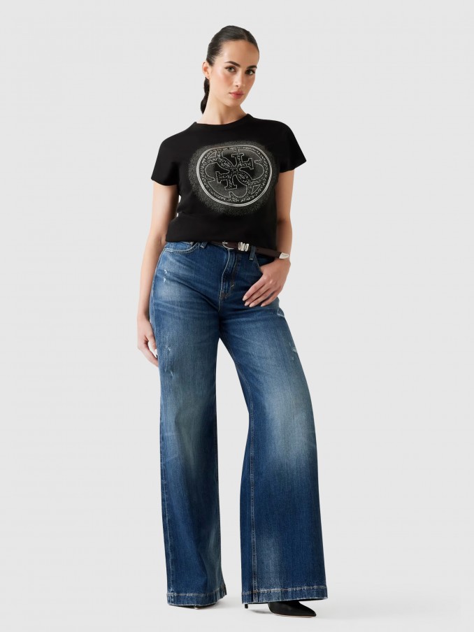Camiseta Mujer Negro Guess