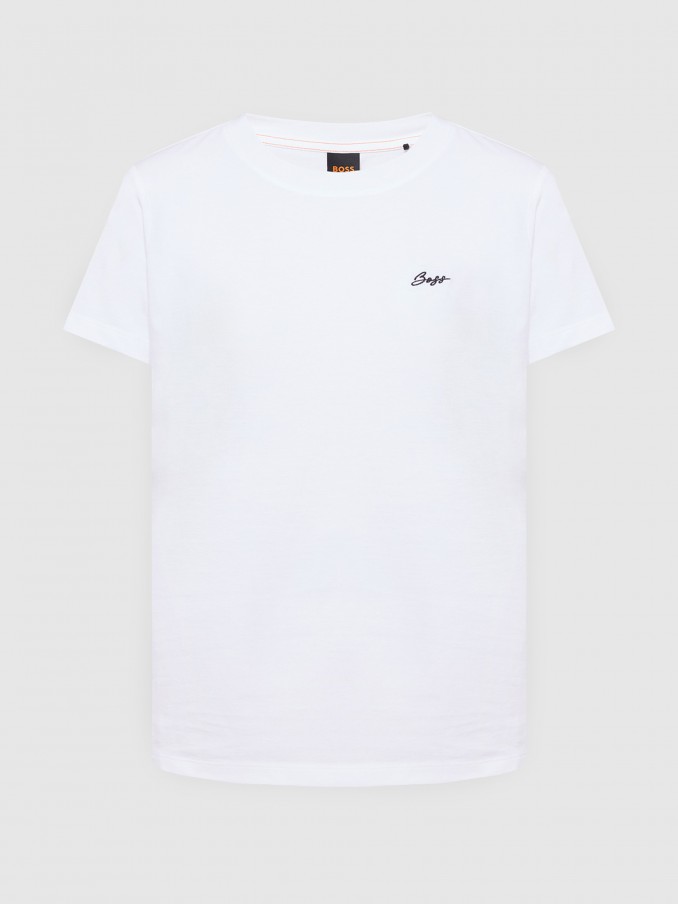 T-Shirt Woman White Boss Orange