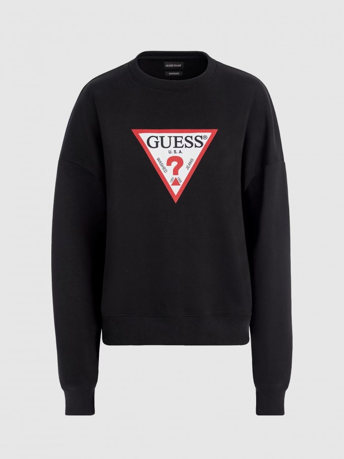 Jersey Mujer Negro Guess Jeans