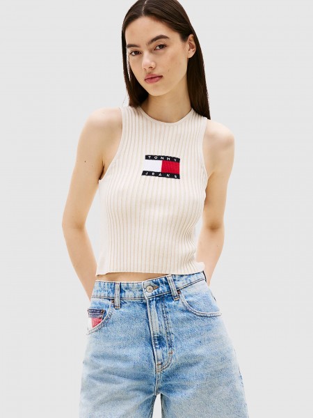 Shirt Woman Beige Tommy Jeans