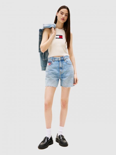 Blusa Mujer Beige Tommy Jeans Blusa Mujer Beige Tommy Jeans