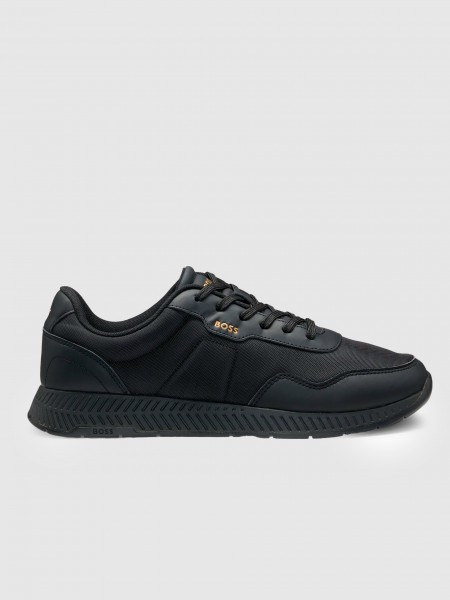 Sneakers Man Black Boss Orange