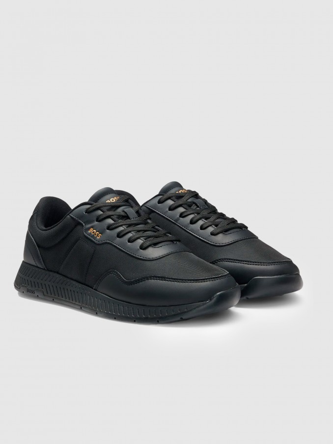 Tenis Hombre Negro Boss Orange