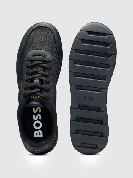 Sneakers Man Black Boss Orange