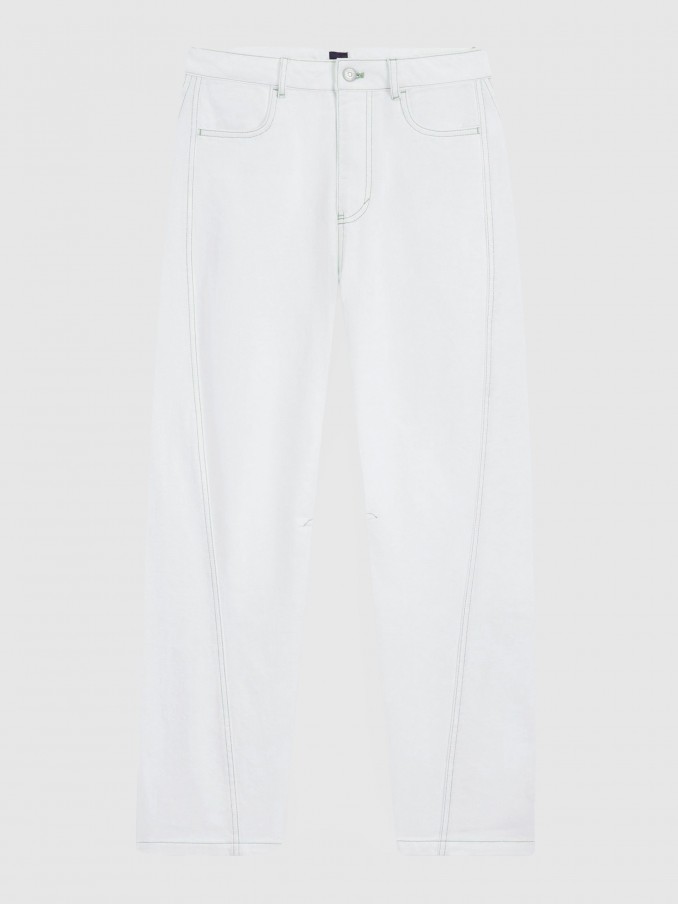 Pantalones Mujer Crema Boss Orange