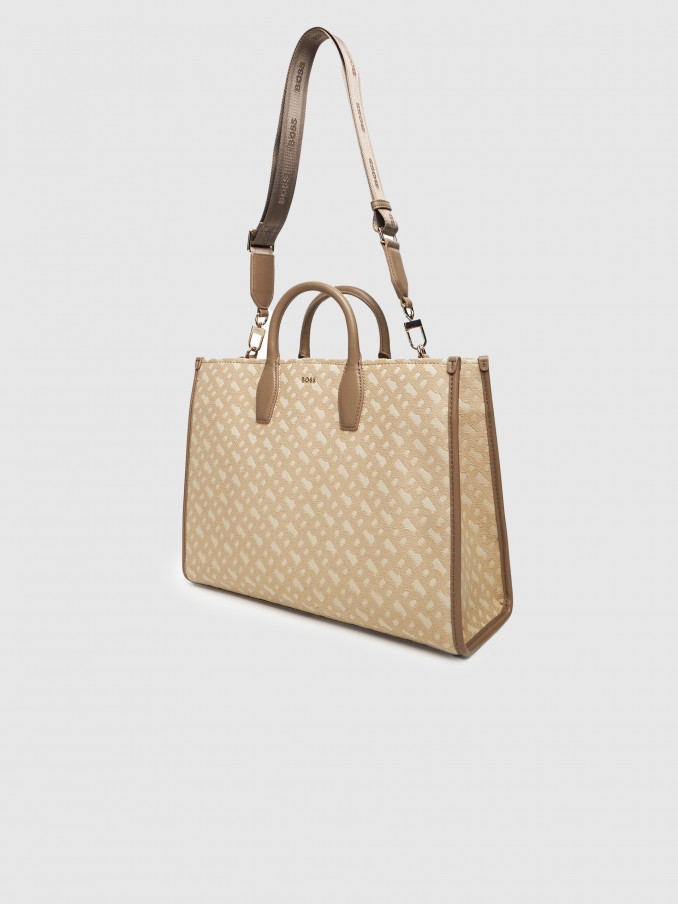 Tote Bags Woman Beige Boss Orange