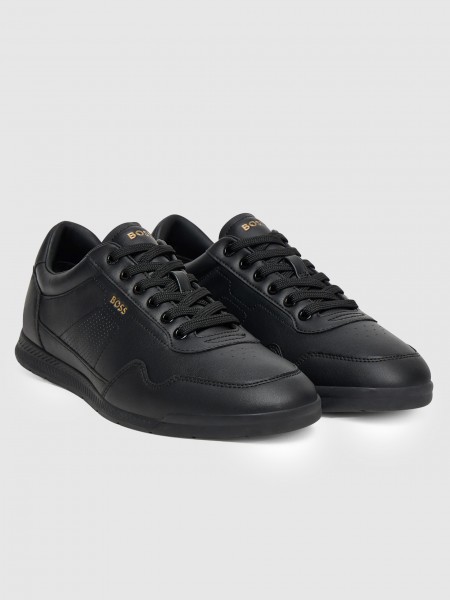 Shoes Man Black Boss Orange