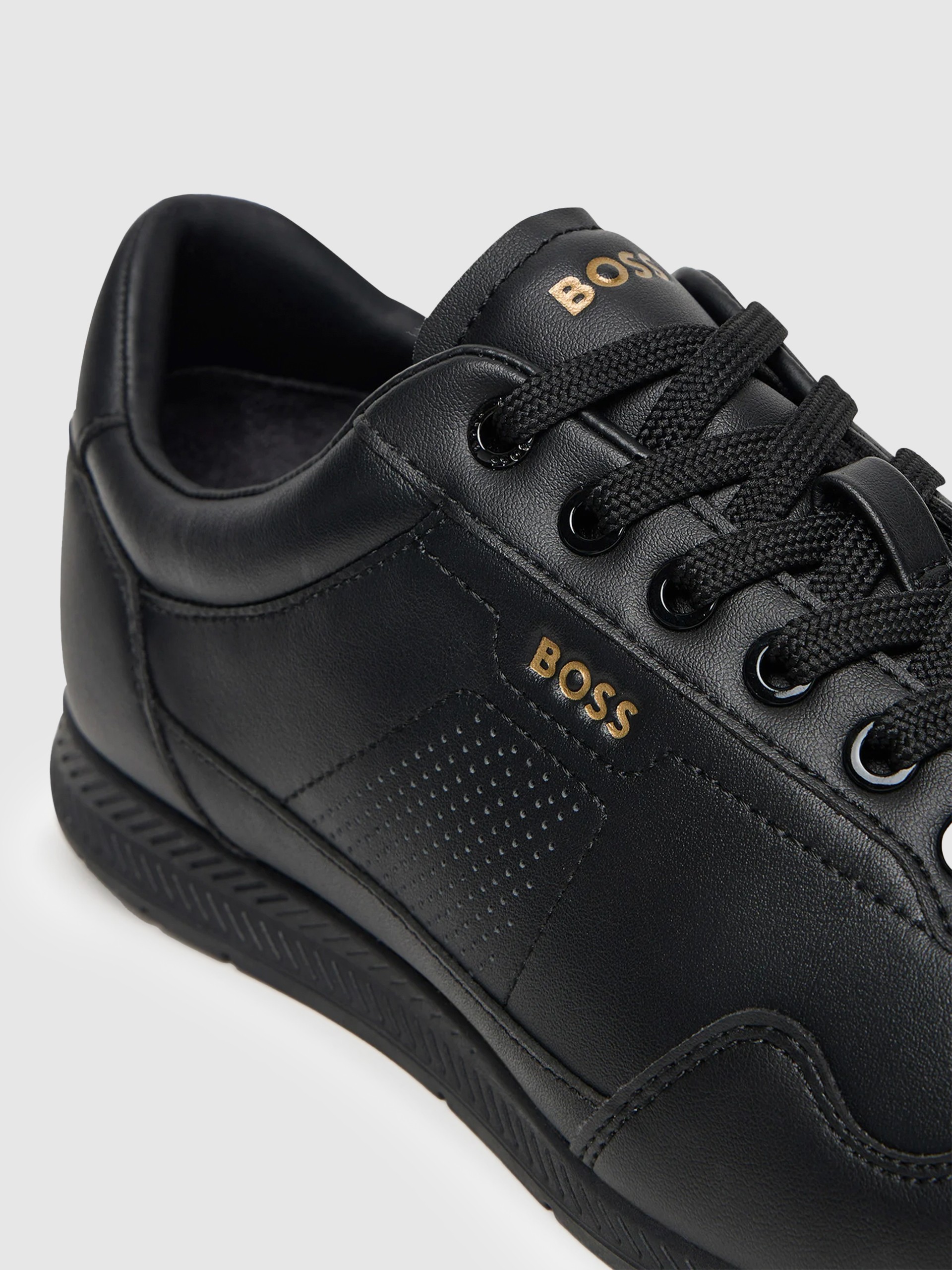 Shoes Man Black Boss Orange