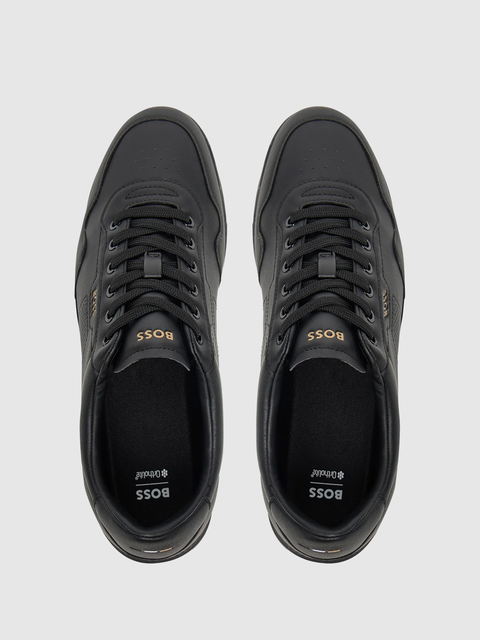 Shoes Man Black Boss Orange