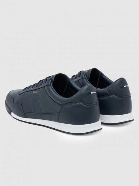 Sneakers Man Navy Blue Boss Orange