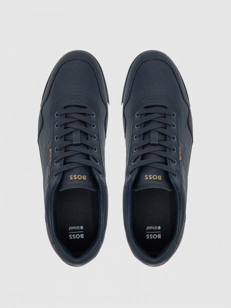 Sneakers Man Navy Blue Boss Orange