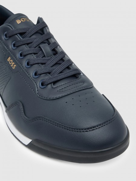 Sneakers Man Navy Blue Boss Orange