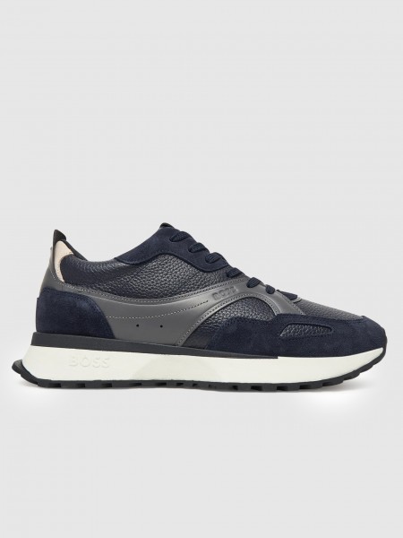 Sneakers Man Navy Blue Boss Orange