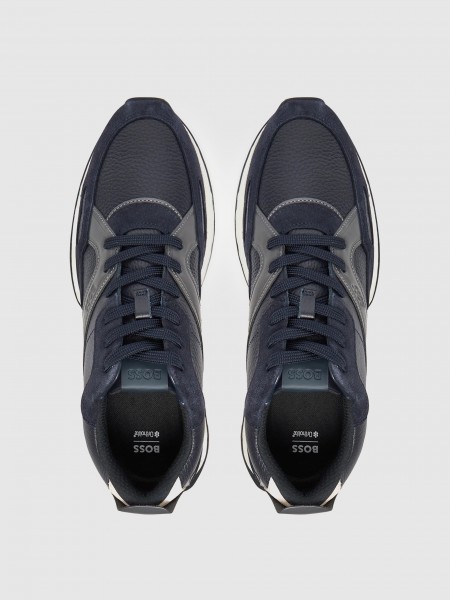 Sneakers Man Navy Blue Boss Orange