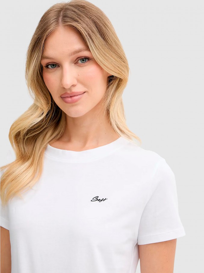 T-Shirt Woman White Boss Orange