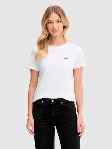 T-Shirt Woman White Boss Orange