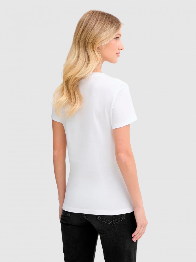 T-Shirt Woman White Boss Orange