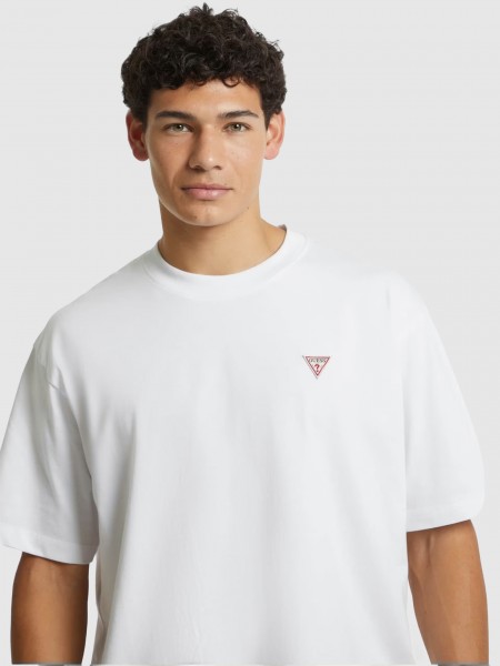 Camiseta Hombre Blanco Guess Jeans