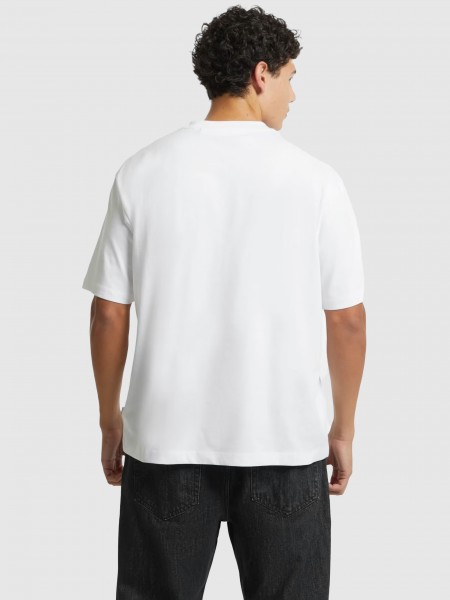 Camiseta Hombre Blanco Guess Jeans