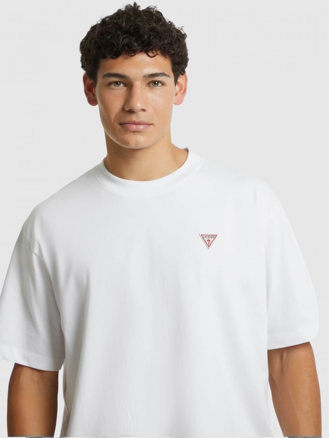 Camiseta Hombre Blanco Guess Jeans