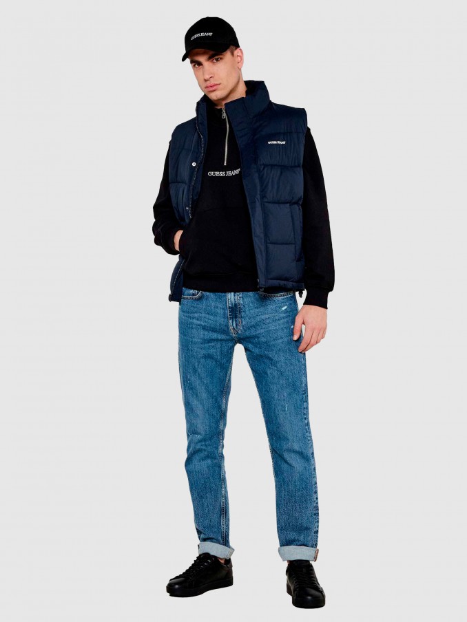 Jersey Hombre Azul Oscuro Guess Jeans