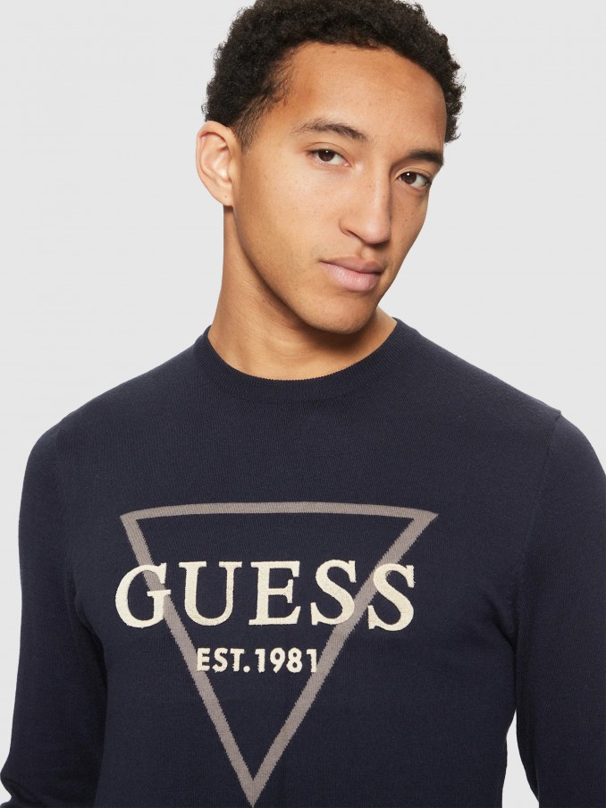 Jersey Hombre Azul Oscuro Guess