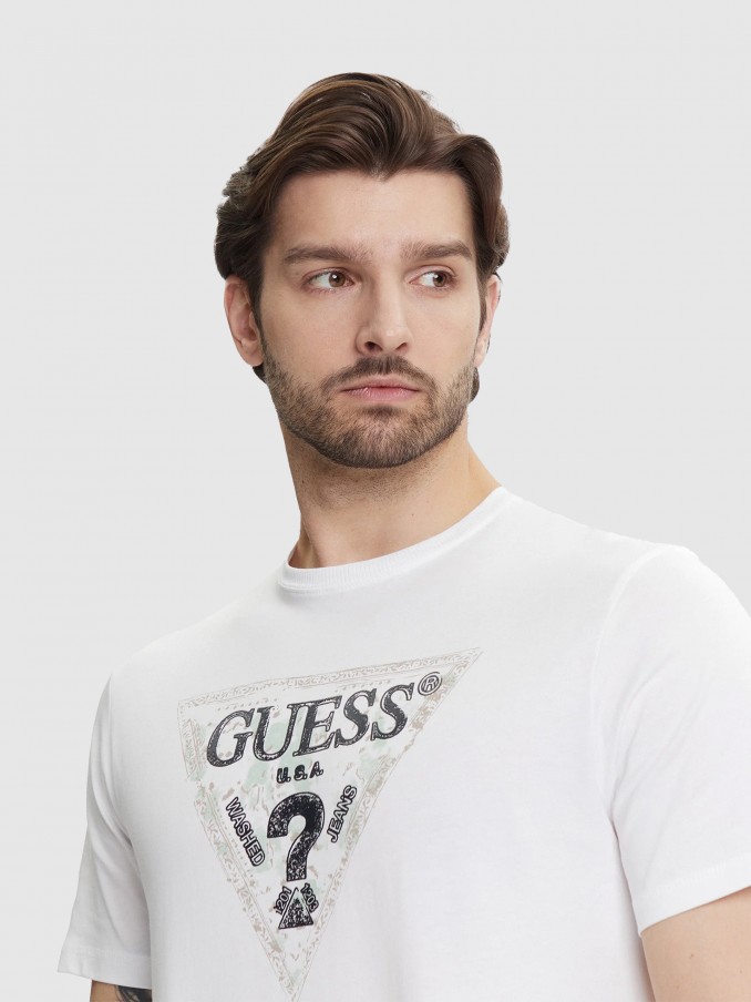 Camiseta Hombre Blanco Guess