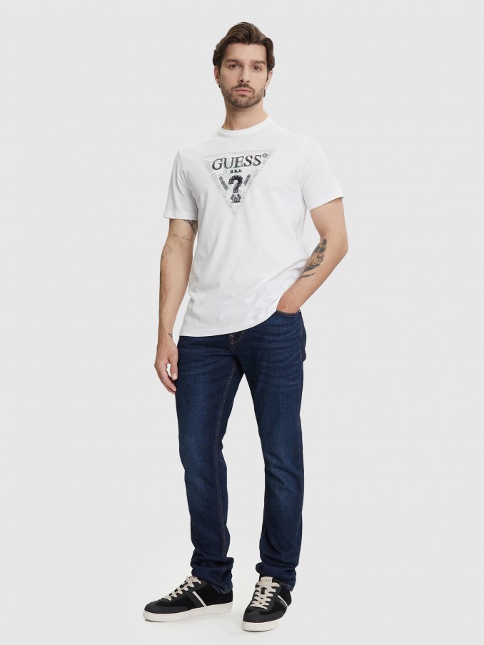 Camiseta Hombre Blanco Guess