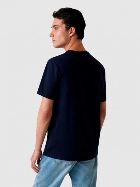 Camiseta Hombre Azul Marino Guess