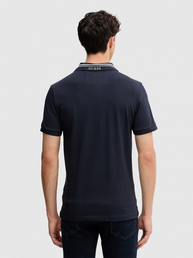 Polo Shirt Man Navy Blue Guess
