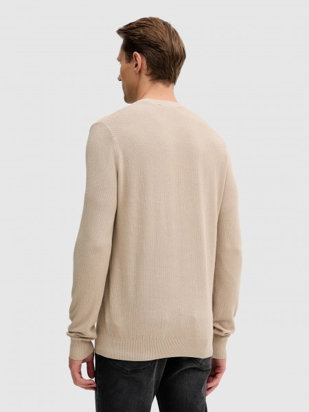 Sueter Hombre Crema Guess