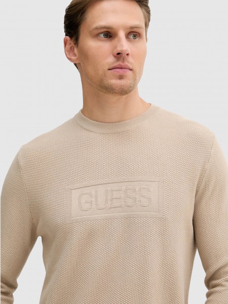 Sueter Hombre Crema Guess