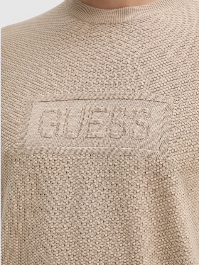 Sueter Hombre Crema Guess