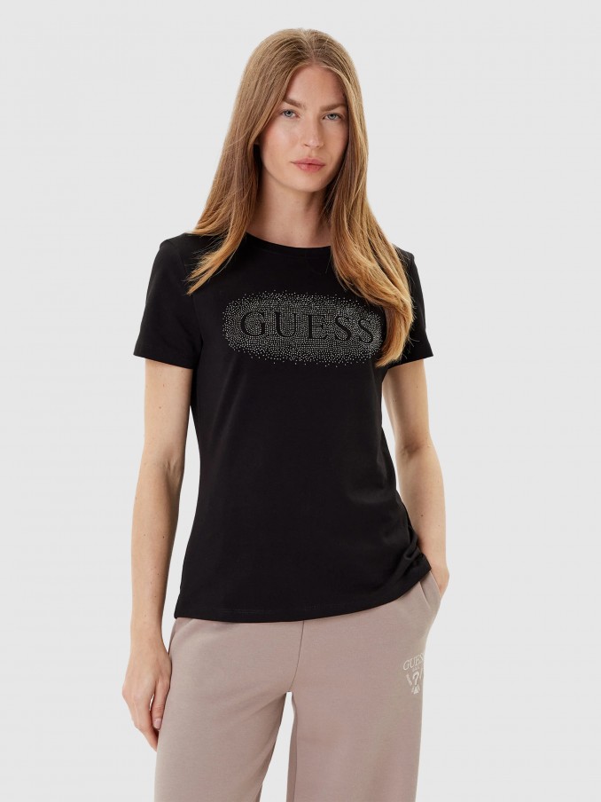 Camiseta Mujer Negro Guess Underwear