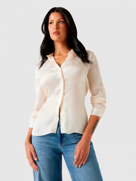 Camisa Mujer Crema Guess