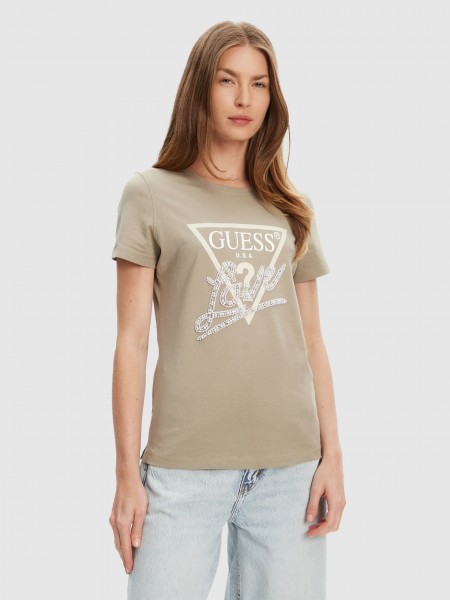 Camiseta Mujer Verde Guess