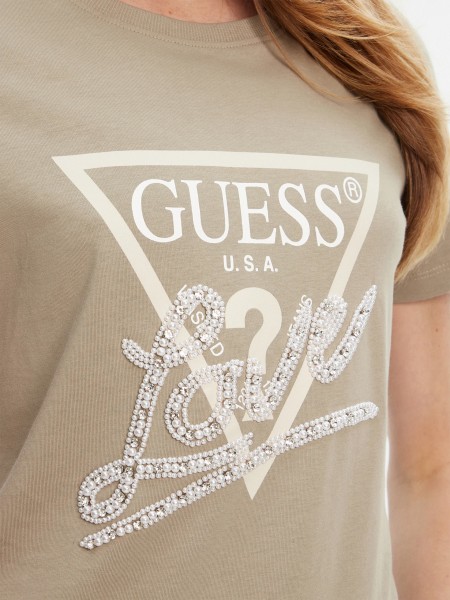 Camiseta Mujer Verde Guess