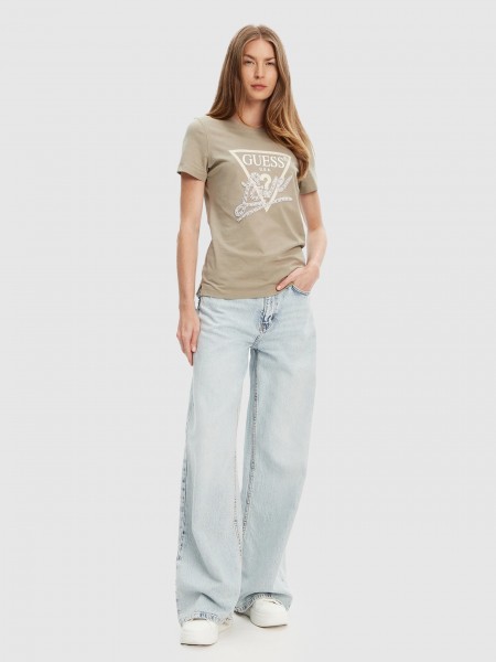 Camiseta Mujer Verde Guess