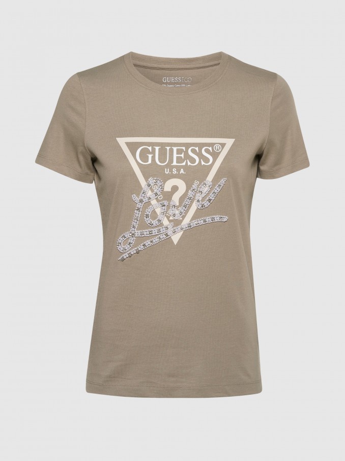 Camiseta Mujer Verde Guess