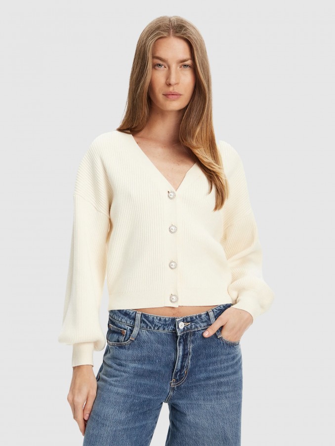 Chaqueta Mujer Crema Guess