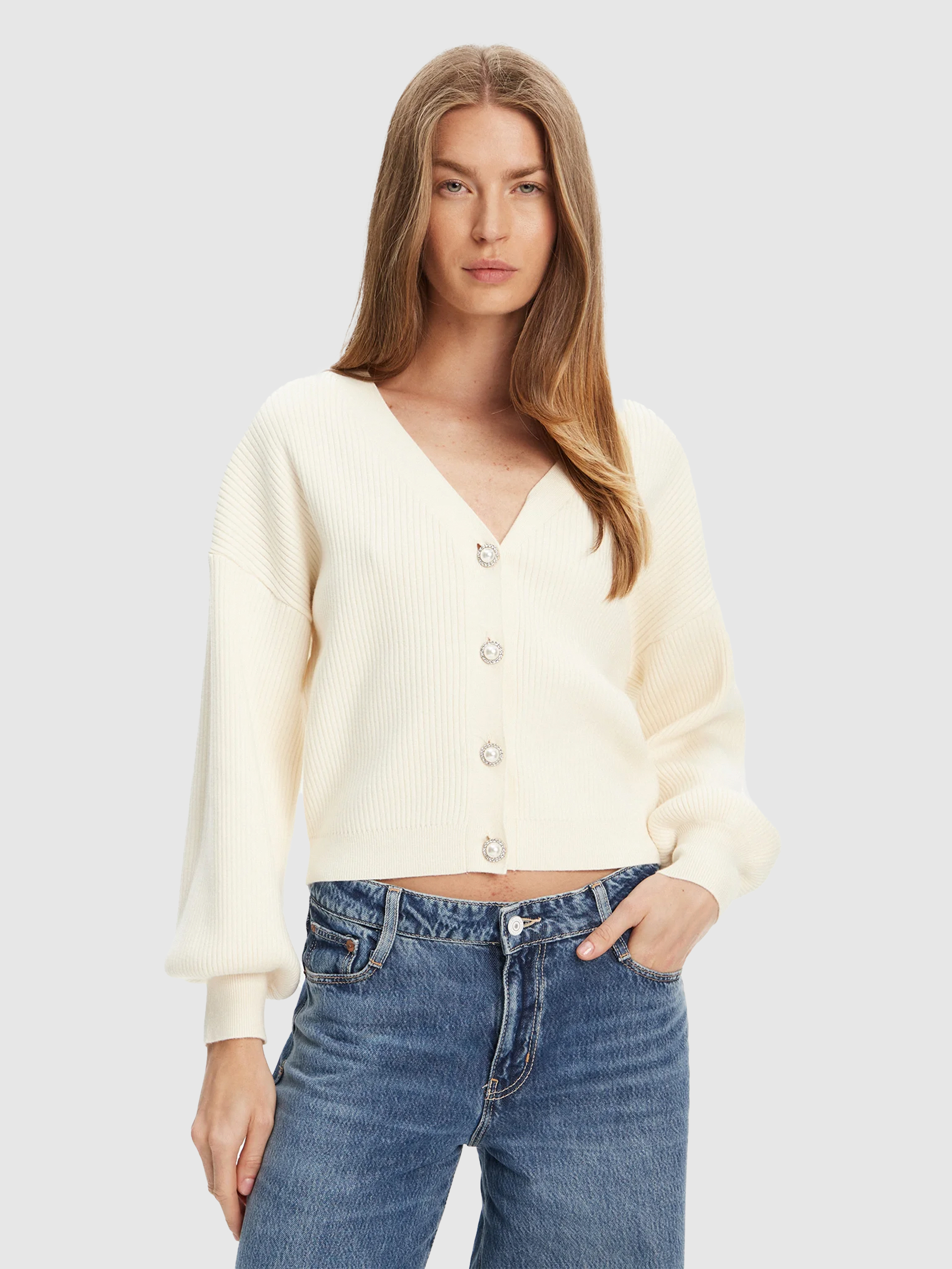 Chaqueta Mujer Crema Guess