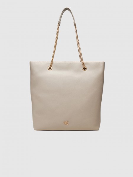 Tote Bags Woman Beige Calvin Klein