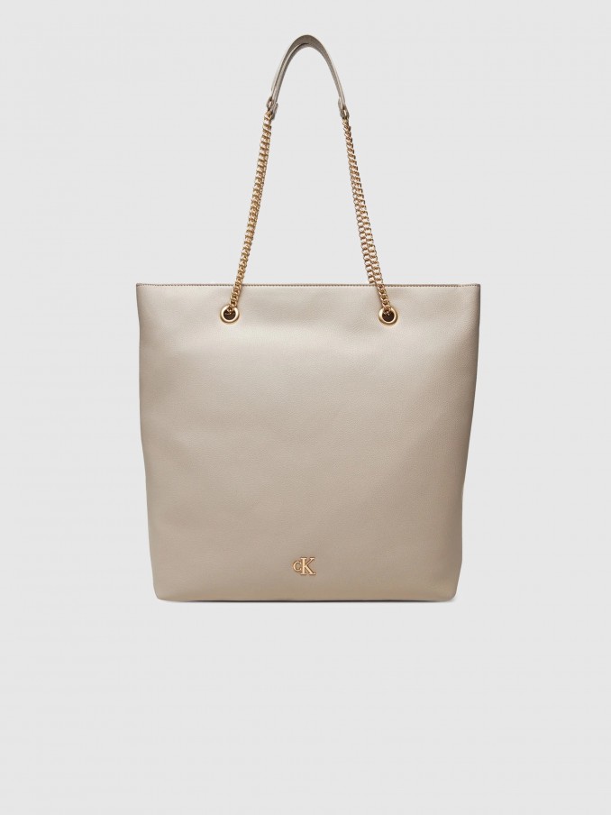 Tote Bags Woman Beige Calvin Klein