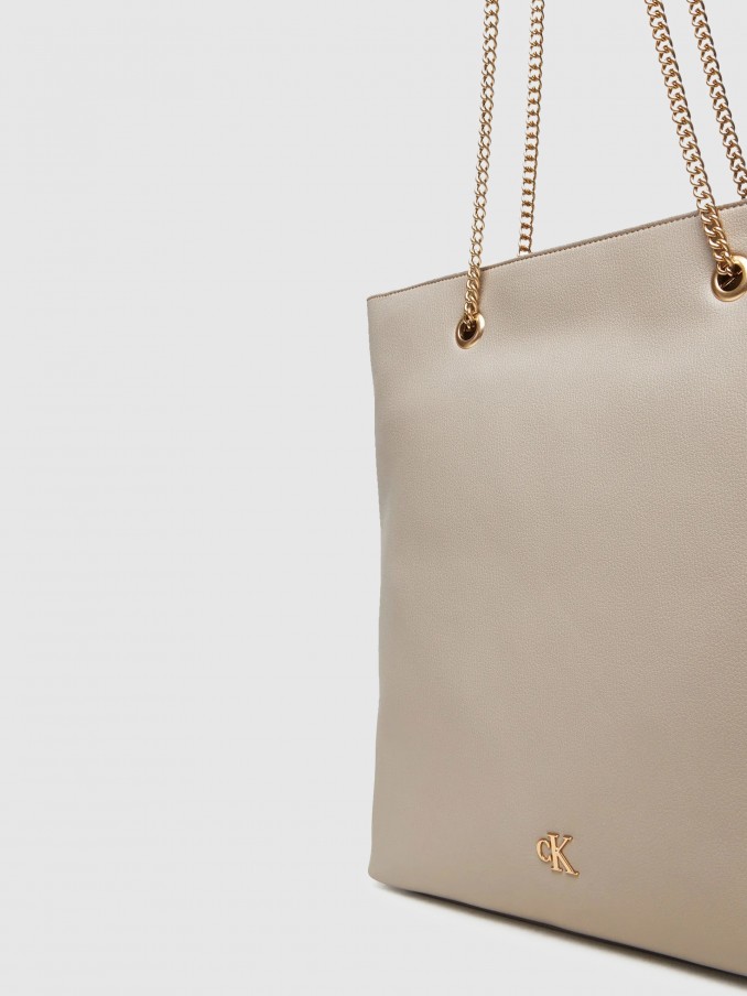 Tote Bags Woman Beige Calvin Klein