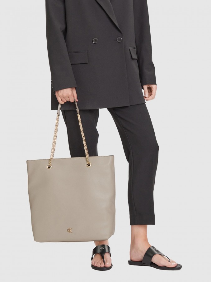 Tote Bags Woman Beige Calvin Klein