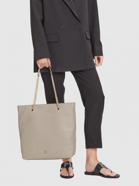 Tote Bags Woman Beige Calvin Klein