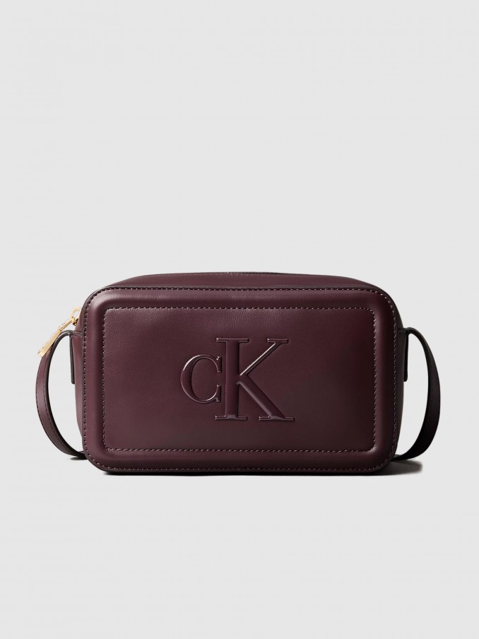 Bolsos de Hombro Mujer Burdeos Calvin Klein