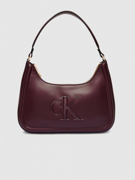 Bolsos de Hombro Mujer Burdeos Calvin Klein