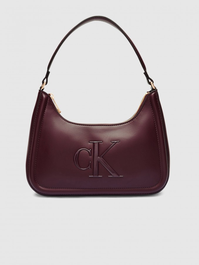 Bolsos de Hombro Mujer Burdeos Calvin Klein