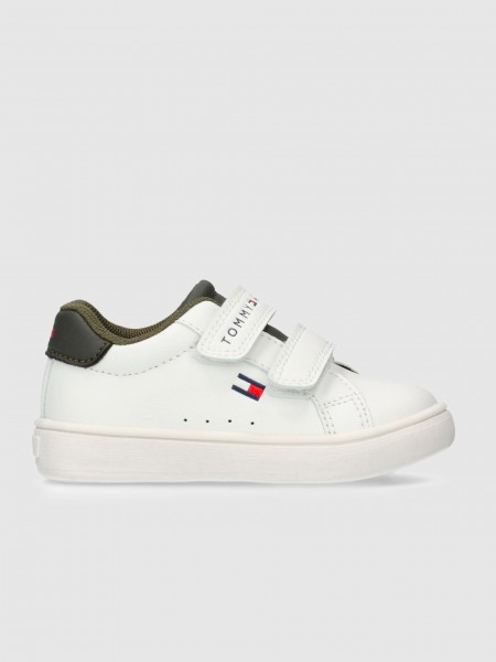 Sneakers Boy White W/ Green Tommy Jeans Kids